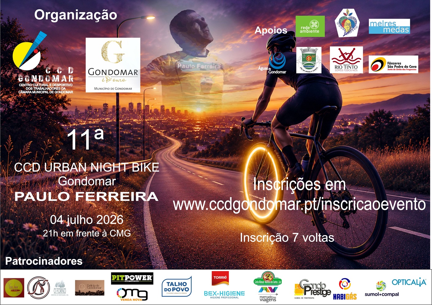 Cartaz - XI CCD URBAN NIGHT BIKE GONDOMAR – Paulo Ferreira